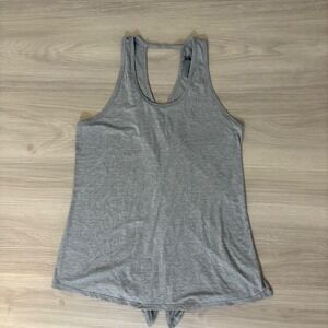 Athleta Tank Top Womens Sleeveless Gray Tie Back Activewear Workout Yoga Size S